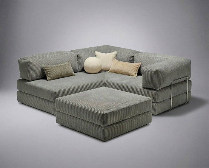 Atelier Del Sofa Kanyon - Sofá-Cama Esquinero Gris Claro Atelier Del Sofa Kanyon - Sofá-Cama Esquinero Gris Claro